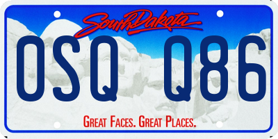SD license plate 0SQQ86