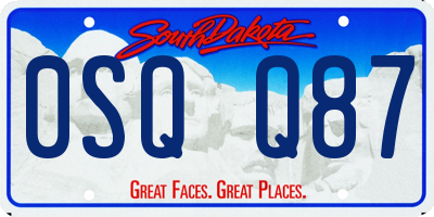 SD license plate 0SQQ87