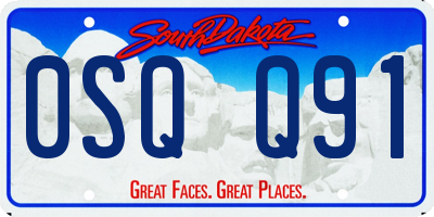 SD license plate 0SQQ91