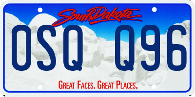 SD license plate 0SQQ96
