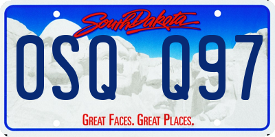SD license plate 0SQQ97