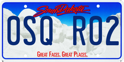 SD license plate 0SQR02