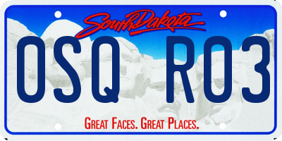 SD license plate 0SQR03