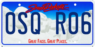 SD license plate 0SQR06