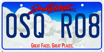SD license plate 0SQR08