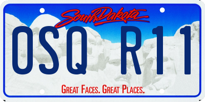 SD license plate 0SQR11