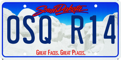 SD license plate 0SQR14