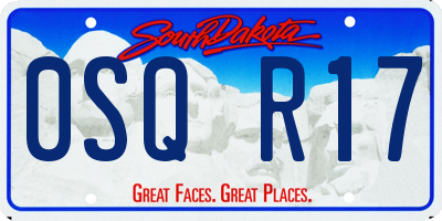 SD license plate 0SQR17