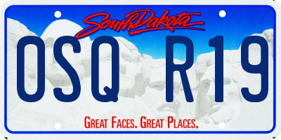 SD license plate 0SQR19