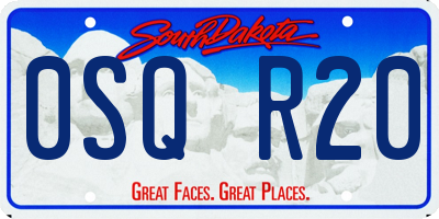 SD license plate 0SQR20