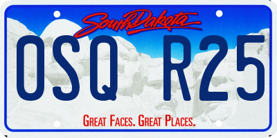 SD license plate 0SQR25