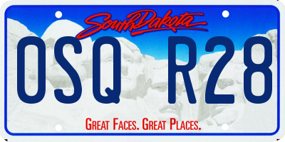 SD license plate 0SQR28