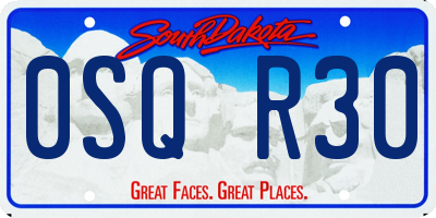 SD license plate 0SQR30
