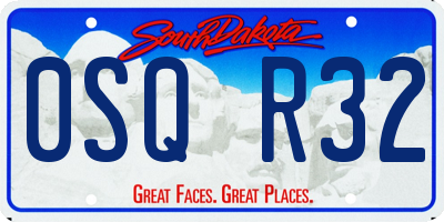 SD license plate 0SQR32