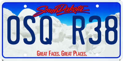 SD license plate 0SQR38