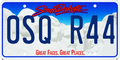 SD license plate 0SQR44