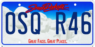 SD license plate 0SQR46