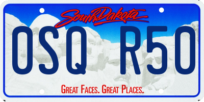 SD license plate 0SQR50
