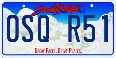 SD license plate 0SQR51