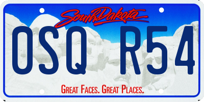 SD license plate 0SQR54