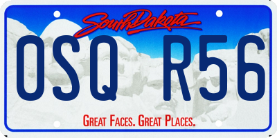 SD license plate 0SQR56
