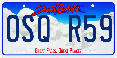 SD license plate 0SQR59