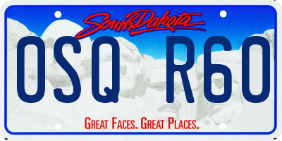 SD license plate 0SQR60