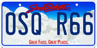 SD license plate 0SQR66
