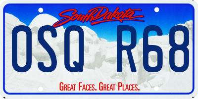 SD license plate 0SQR68