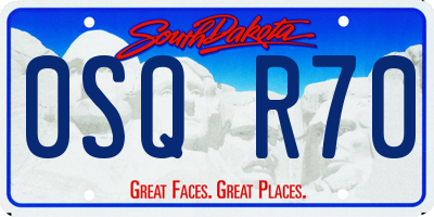SD license plate 0SQR70