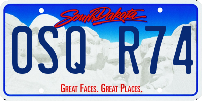 SD license plate 0SQR74