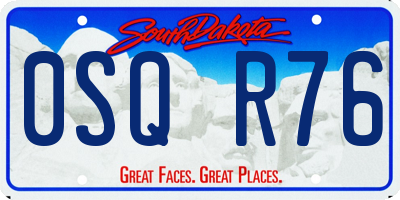 SD license plate 0SQR76