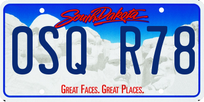 SD license plate 0SQR78
