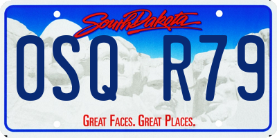 SD license plate 0SQR79