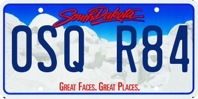 SD license plate 0SQR84