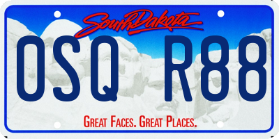 SD license plate 0SQR88
