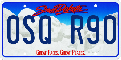 SD license plate 0SQR90
