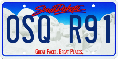 SD license plate 0SQR91
