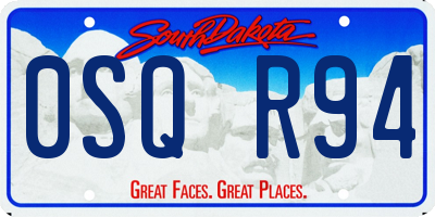 SD license plate 0SQR94