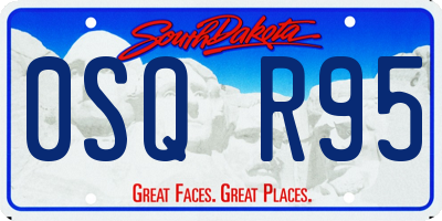 SD license plate 0SQR95