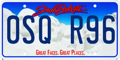 SD license plate 0SQR96