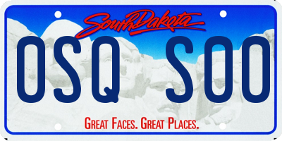 SD license plate 0SQS00