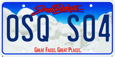 SD license plate 0SQS04