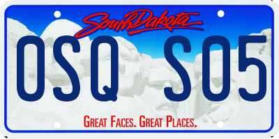 SD license plate 0SQS05