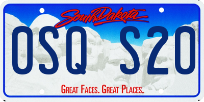 SD license plate 0SQS20