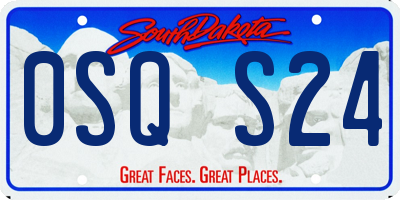SD license plate 0SQS24