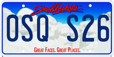 SD license plate 0SQS26