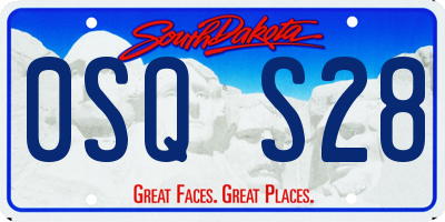 SD license plate 0SQS28