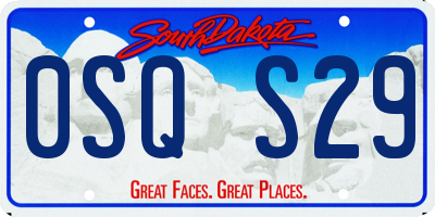 SD license plate 0SQS29