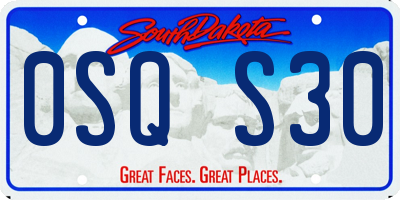 SD license plate 0SQS30